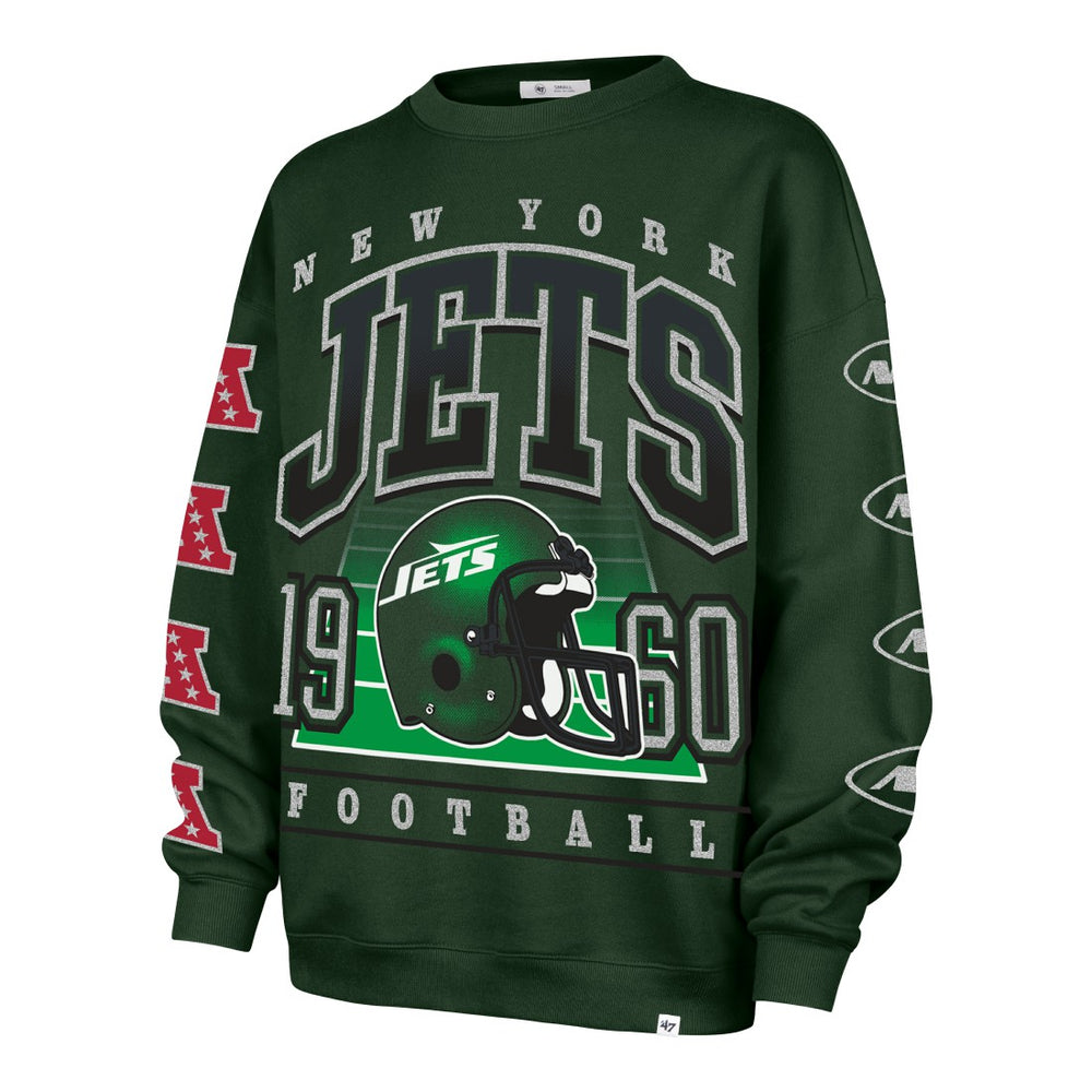 New York Jets '47 Women's Go Big Oversized Pullover Sweatshirt - Green Pullover