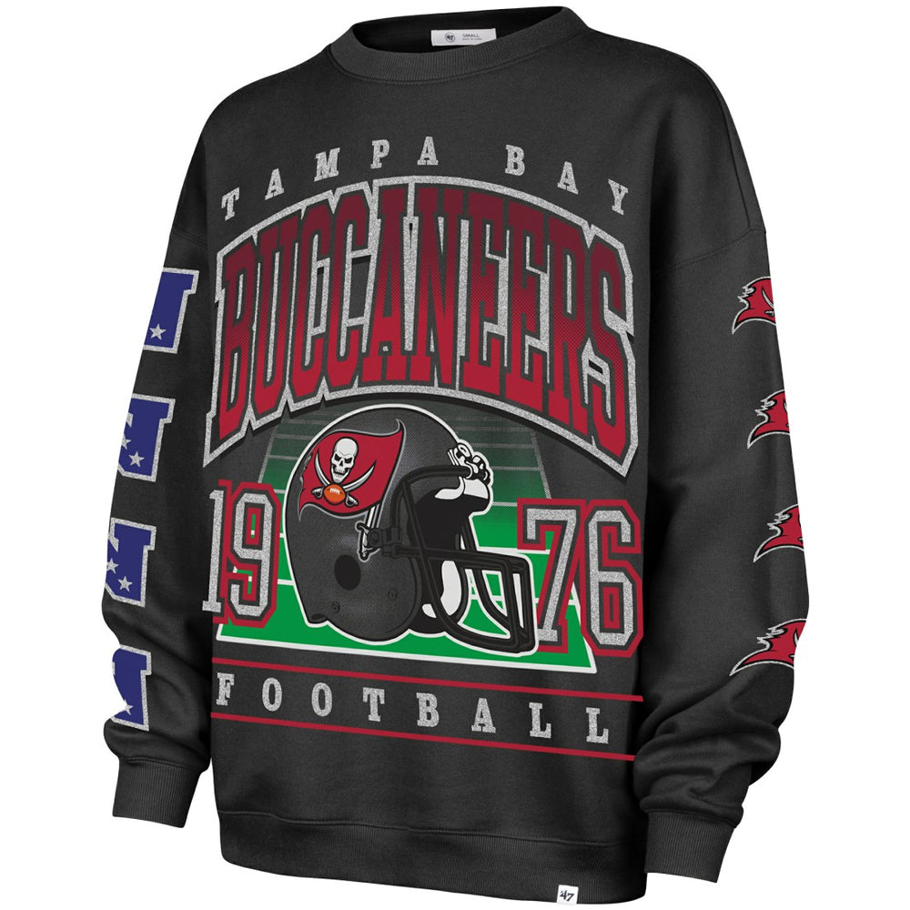 Tampa Bay Buccaneers '47 Women's Go Big Oversized Pullover Sweatshirt - Charcoal Pullover