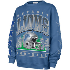 Detroit Lions '47 Women's Go Big Oversized Pullover Sweatshirt - Blue Pullover