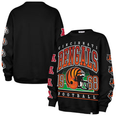 Cincinnati Bengals '47 Women's Go Big Oversized Pullover Sweatshirt - Black Pullover