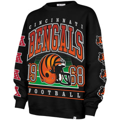 Cincinnati Bengals '47 Women's Go Big Oversized Pullover Sweatshirt - Black Pullover