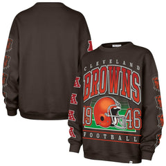 Cleveland Browns '47 Women's Go Big Oversized Pullover Sweatshirt - Brown Pullover
