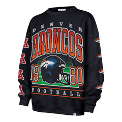Denver Broncos '47 Women's Go Big Oversized Pullover Sweatshirt - Navy Pullover