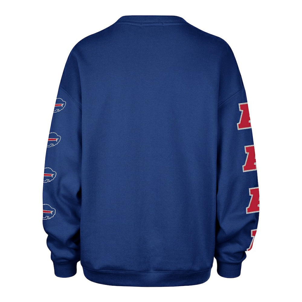 Buffalo Bills '47 Women's Go Big Oversized Pullover Sweatshirt - Royal Pullover