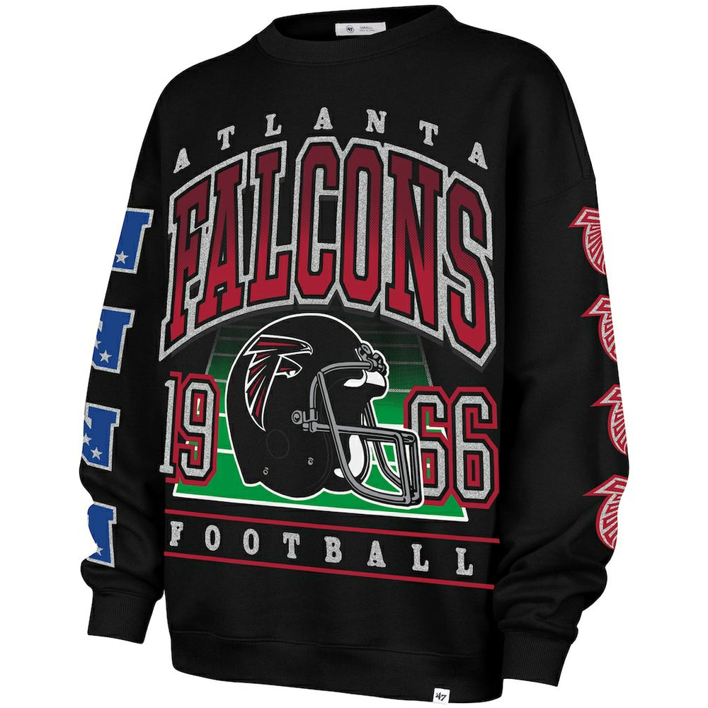 Atlanta Falcons '47 Women's Go Big Oversized Pullover Sweatshirt - Black Pullover