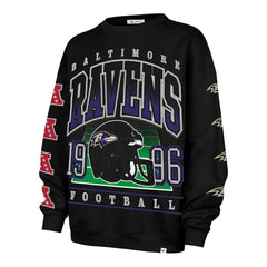 Baltimore Ravens '47 Women's Go Big Oversized Pullover Sweatshirt - Black Pullover