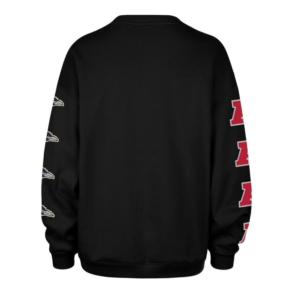 Baltimore Ravens '47 Women's Go Big Oversized Pullover Sweatshirt - Black Pullover