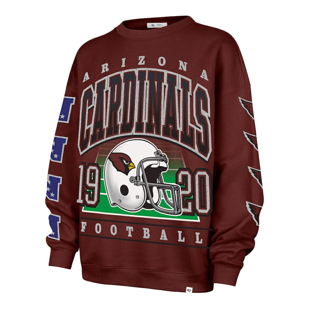 Arizona Cardinals '47 Women's Go Big Oversized Pullover Sweatshirt - Cardinal Pullover