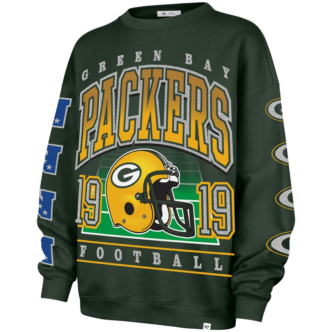 Green Bay Packers '47 Women's Go Big Oversized Pullover Sweatshirt - Green Pullover