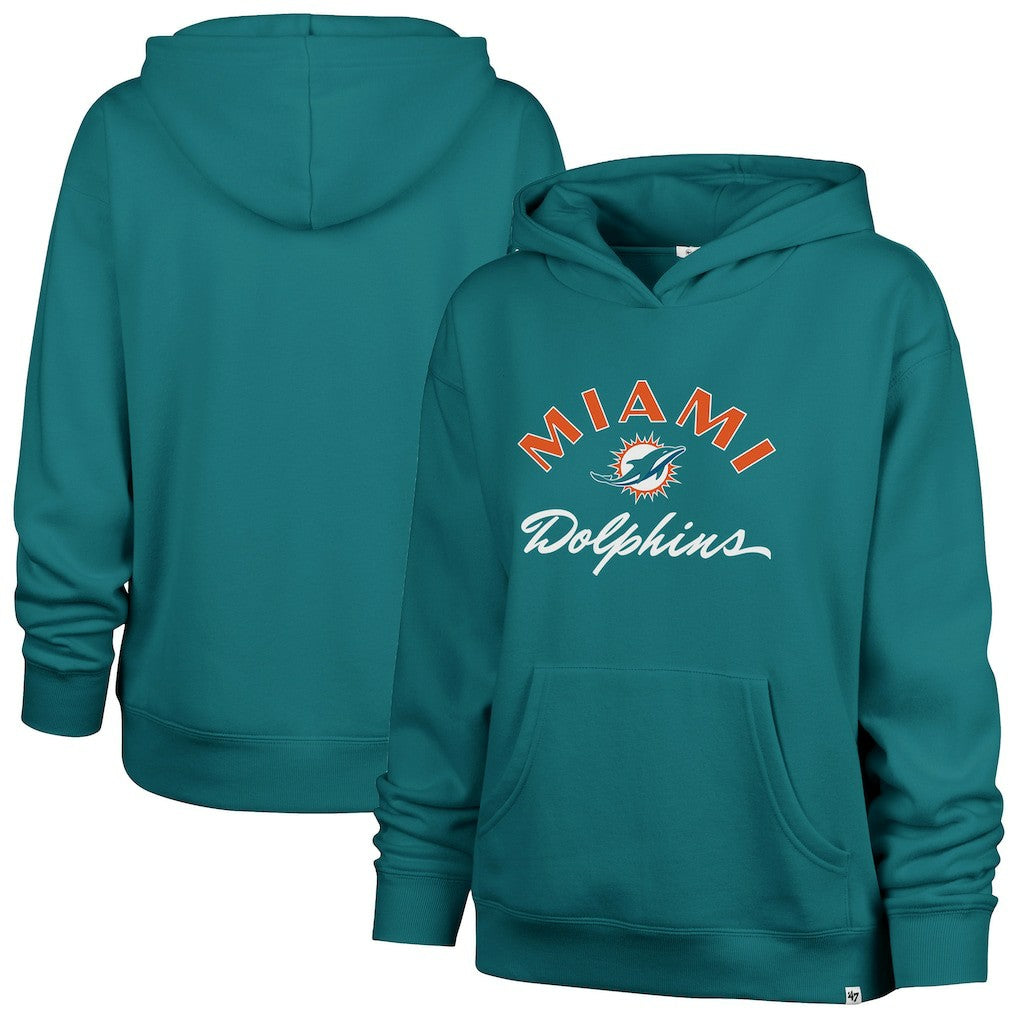Miami Dolphins '47 Women's Whirlwind Naomi Pullover Hoodie - Aqua Hoodies
