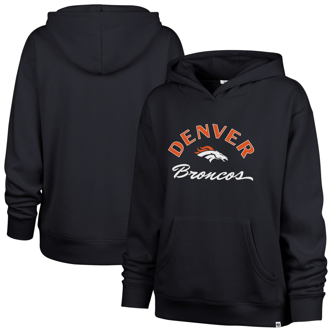 Denver Broncos '47 Women's Whirlwind Naomi Pullover Hoodie - Navy Hoodies