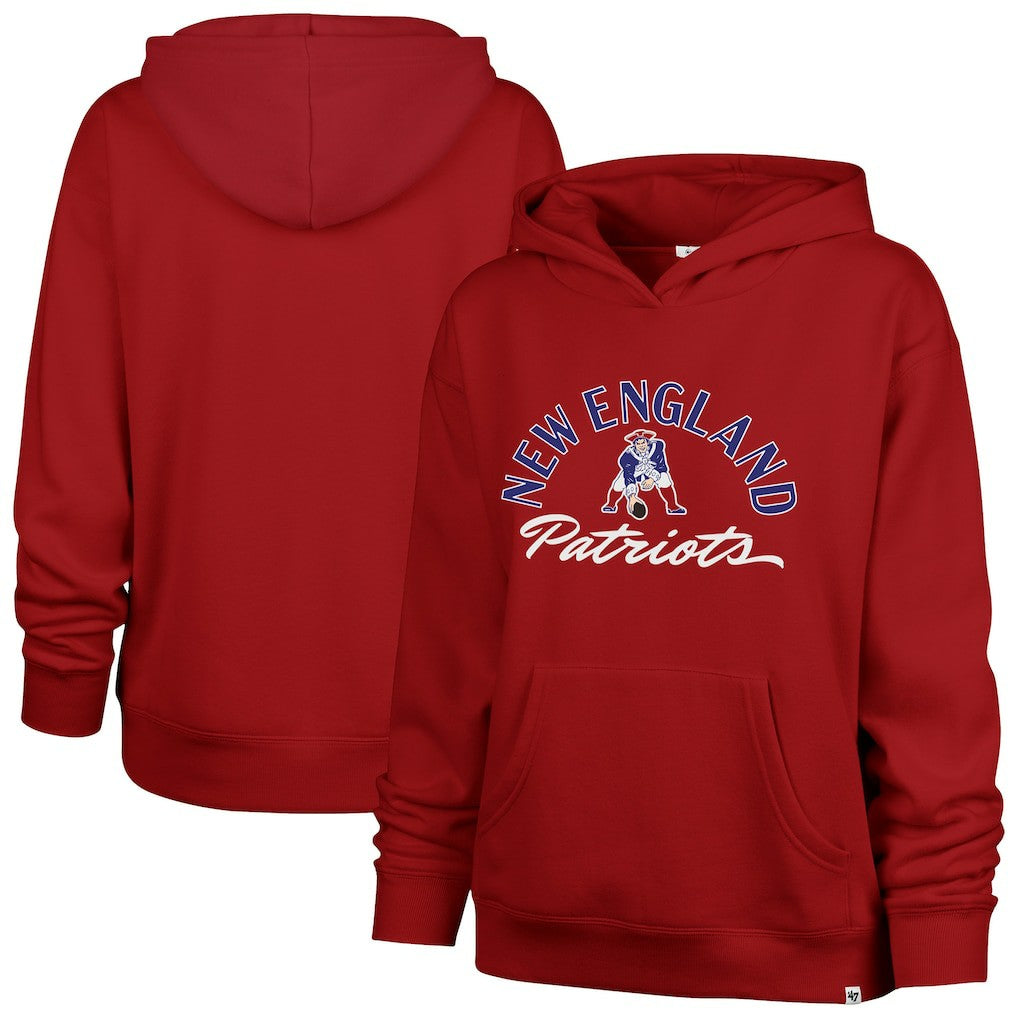 New England Patriots '47 Women's Whirlwind Naomi Pullover Hoodie - Red Hoodies
