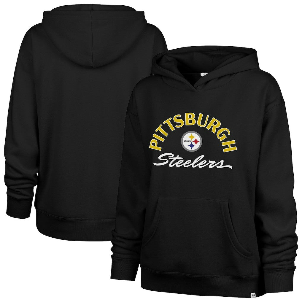 Pittsburgh Steelers '47 Women's Whirlwind Naomi Pullover Hoodie - Black Hoodies