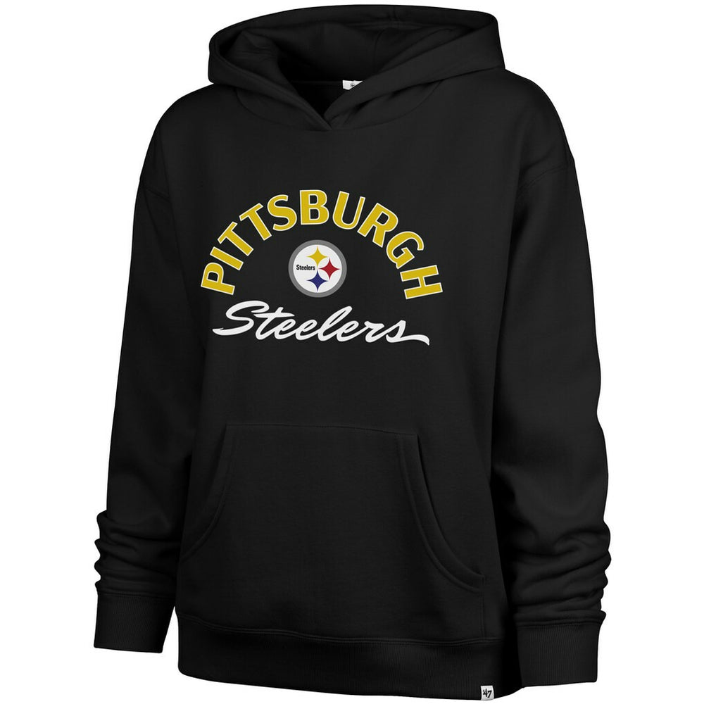 Pittsburgh Steelers '47 Women's Whirlwind Naomi Pullover Hoodie - Black Hoodies