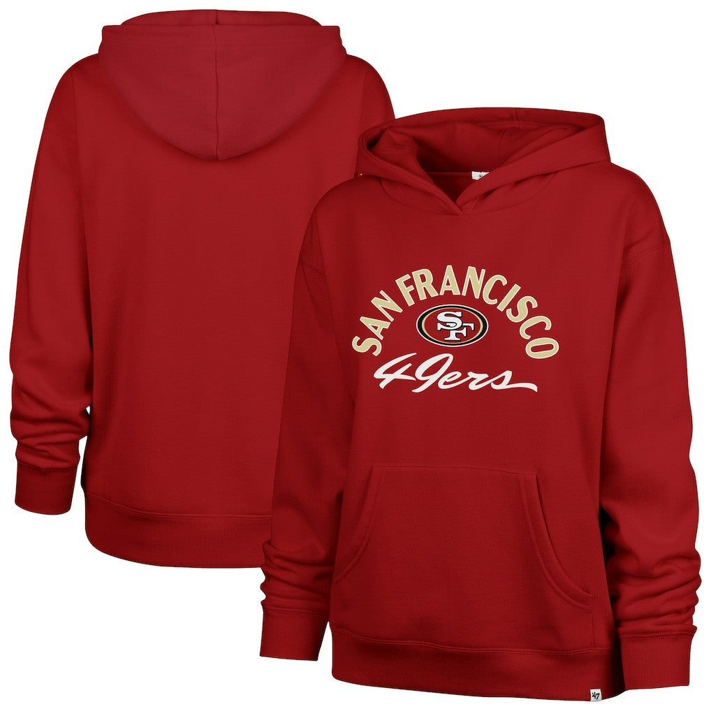 San Francisco 49ers '47 Women's Whirlwind Naomi Pullover Hoodie - Scarlet Hoodies