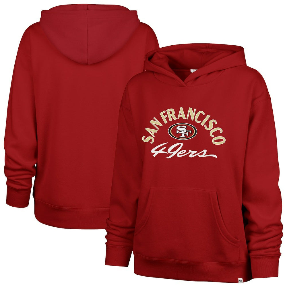San Francisco 49ers '47 Women's Whirlwind Naomi Pullover Hoodie - Scarlet Hoodies