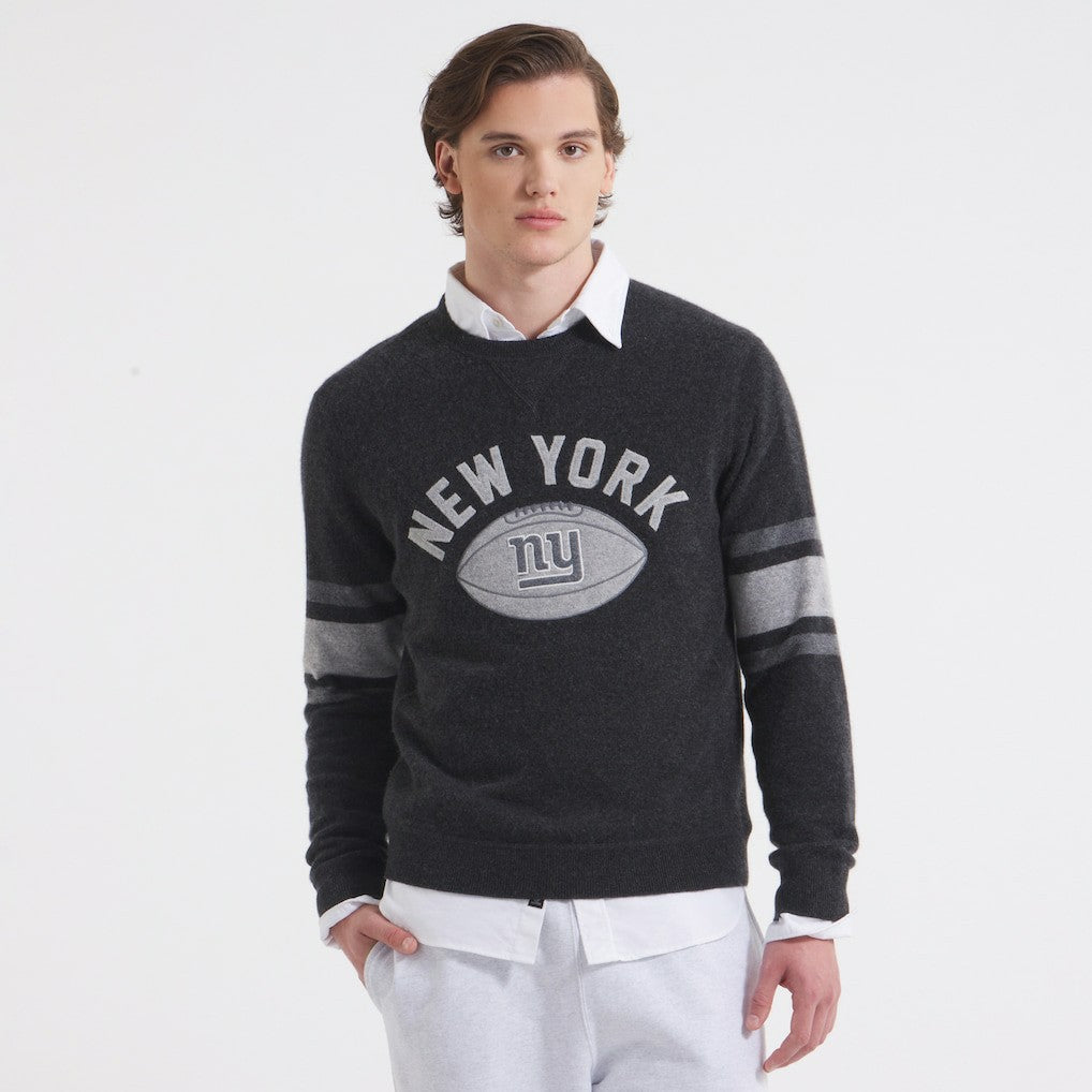 New York Giants x Todd Snyder Cashmere Crew Sweatshirt - Heather Charcoal Sweatshirts