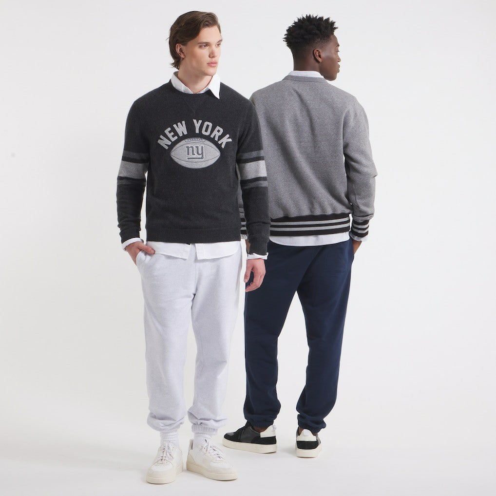 New York Giants x Todd Snyder Cashmere Crew Sweatshirt - Heather Charcoal Sweatshirts