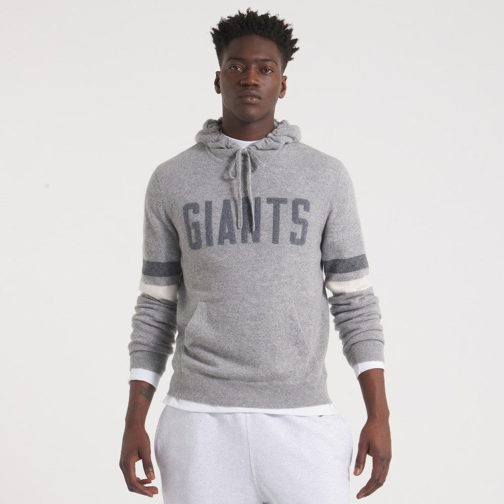 New York Giants x Todd Snyder Cashmere Hoodie Sweater - Heather Charcoal Hoodies