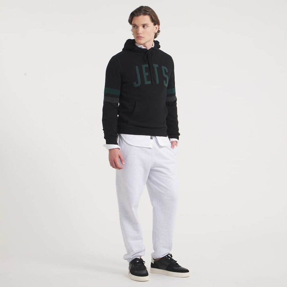 New York Jets x Todd Snyder Cashmere Hoodie Sweater - Heather Black Hoodies