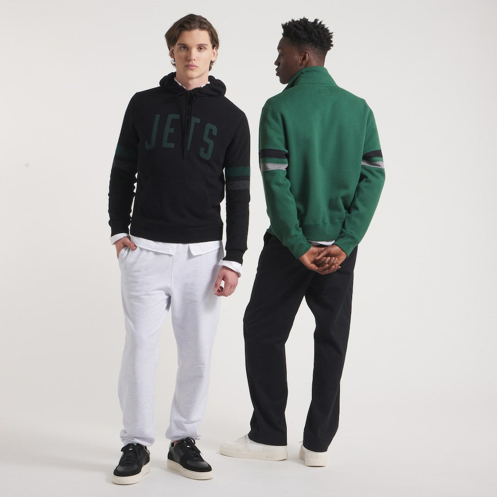 New York Jets x Todd Snyder Cashmere Hoodie Sweater - Heather Black Hoodies
