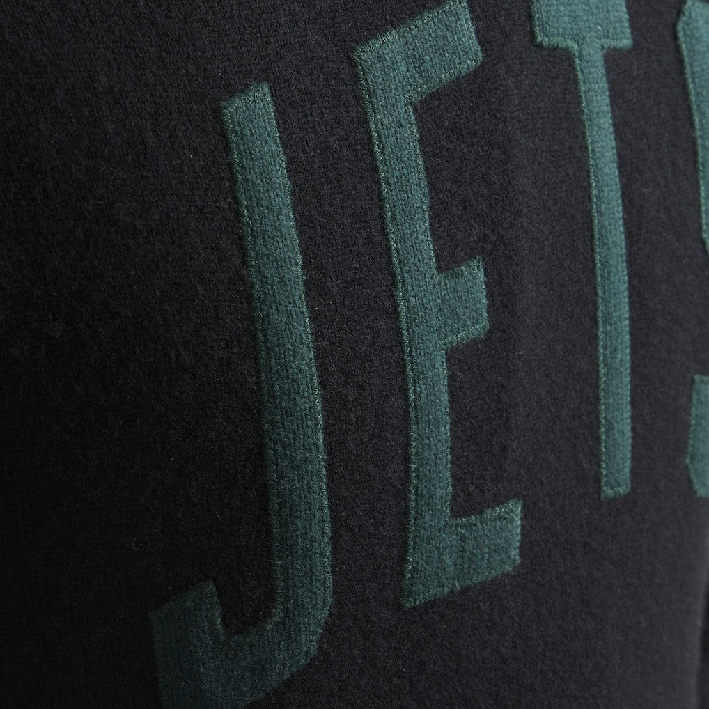 New York Jets x Todd Snyder Cashmere Hoodie Sweater - Heather Black Hoodies