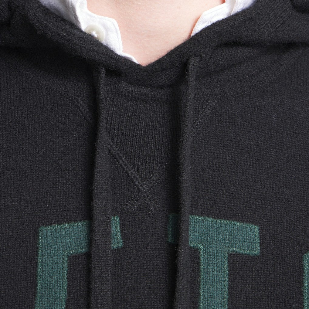 New York Jets x Todd Snyder Cashmere Hoodie Sweater - Heather Black Hoodies