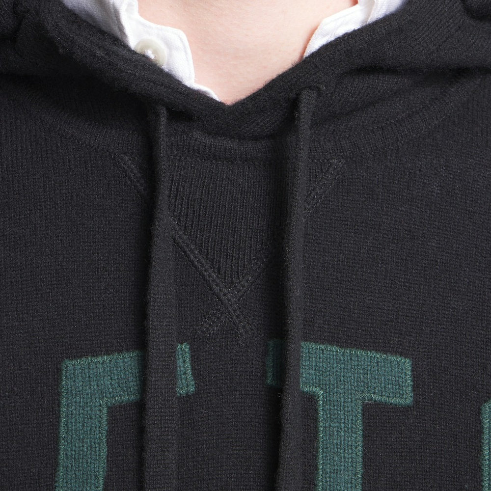 New York Jets x Todd Snyder Cashmere Hoodie Sweater - Heather Black Hoodies