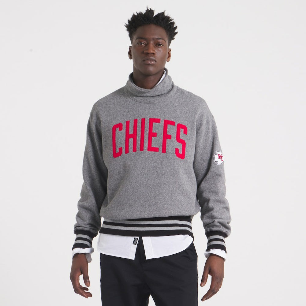 Kansas City Chiefs x Todd Snyder Relaxed Canadian Fleece Turtleneck - Heather Gray