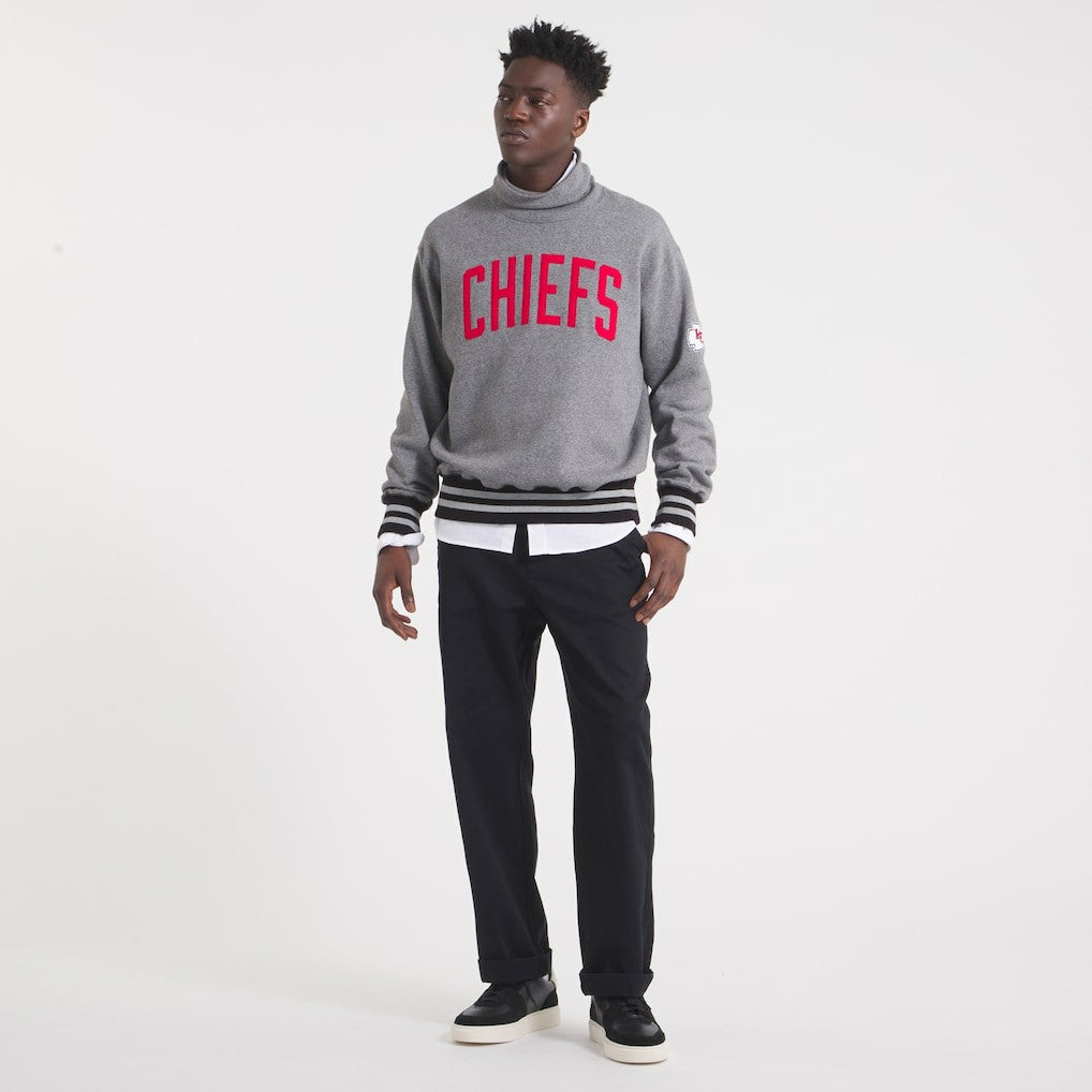 Kansas City Chiefs x Todd Snyder Relaxed Canadian Fleece Turtleneck - Heather Gray