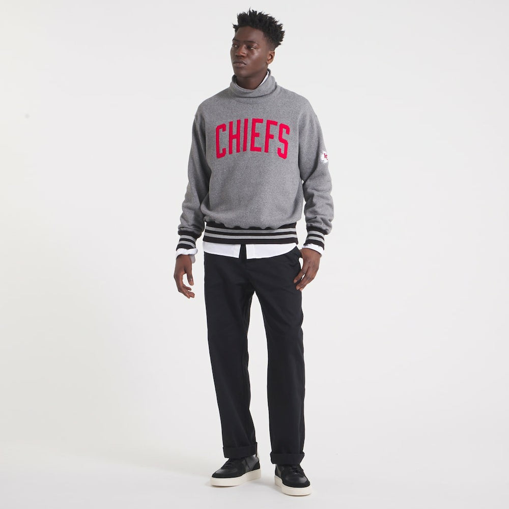 Kansas City Chiefs x Todd Snyder Relaxed Canadian Fleece Turtleneck - Heather Gray