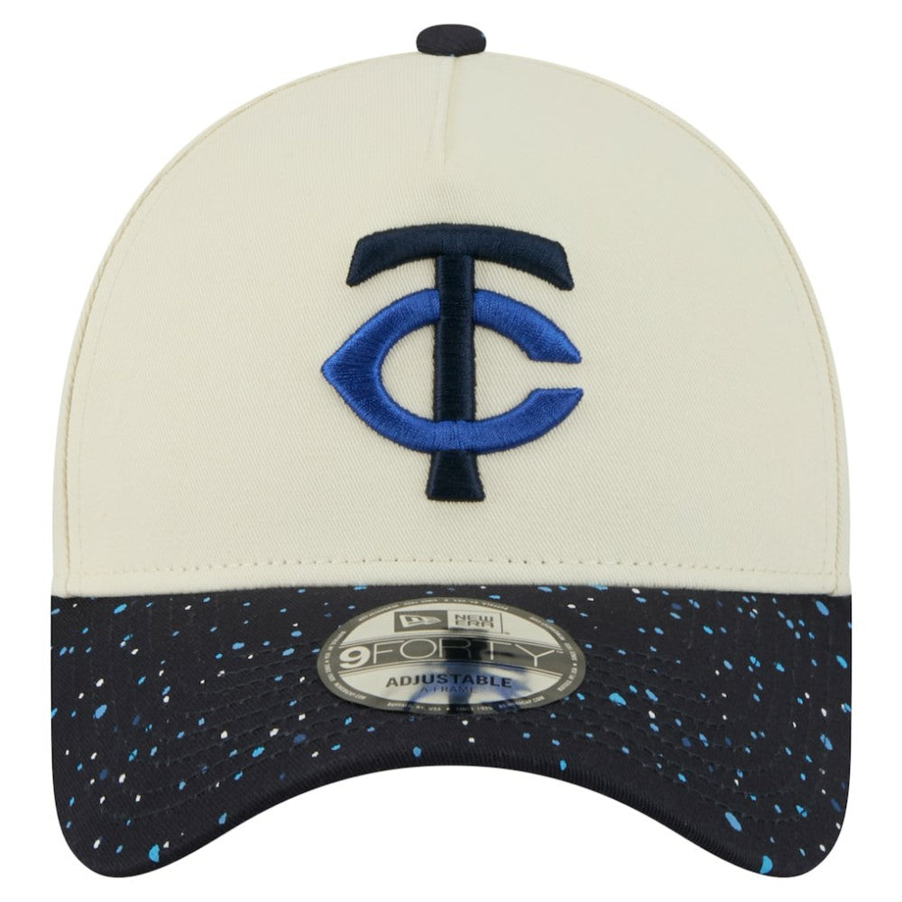 Minnesota Twins New Era Speckle A-Frame 9FORTY Adjustable Hat - Cream Hats