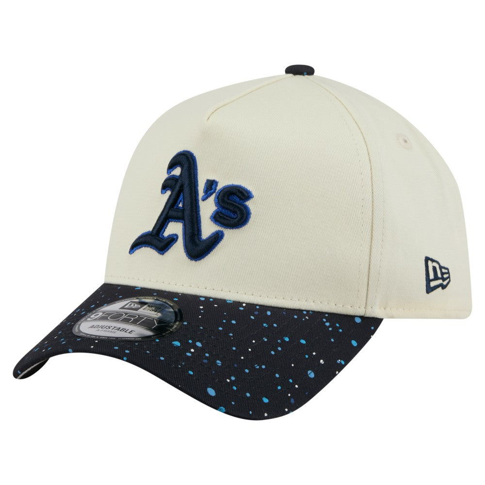 Athletics New Era Speckle A-Frame 9FORTY Adjustable Hat - Cream Hats