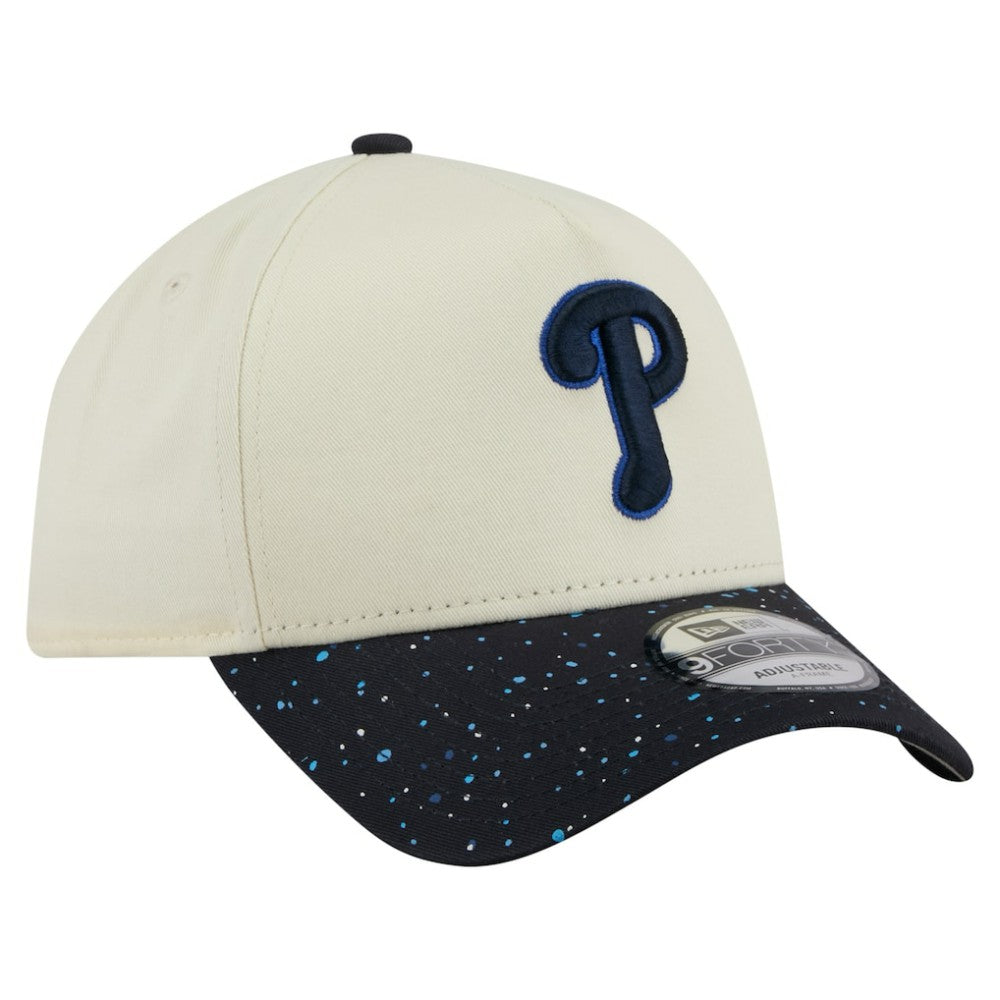 Philadelphia Phillies New Era Speckle A-Frame 9FORTY Adjustable Hat - Cream Hats