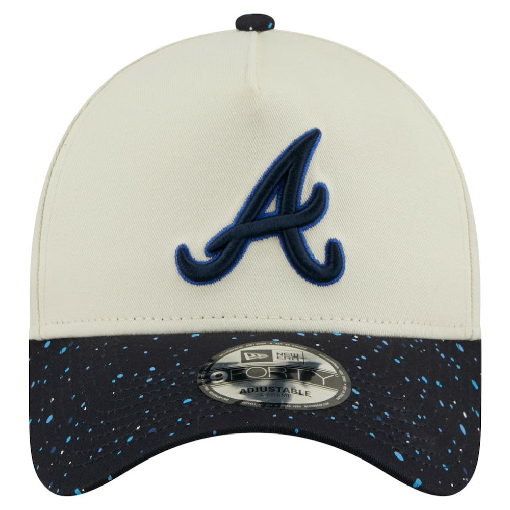 Atlanta Braves New Era Speckle A-Frame 9FORTY Adjustable Hat - Cream Hats