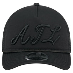 Atlanta Braves New Era City Initial 9FORTY A-Frame M-Crown Adjustable Trucker Hat - Black Hats