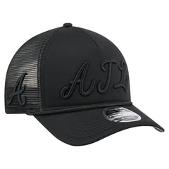 Atlanta Braves New Era City Initial 9FORTY A-Frame M-Crown Adjustable Trucker Hat - Black Hats