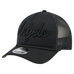 Los Angeles Angels New Era City Initial 9FORTY A-Frame M-Crown Adjustable Trucker Hat - Black Hats