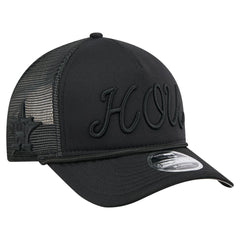 Houston Astros New Era City Initial 9FORTY A-Frame M-Crown Adjustable Trucker Hat - Black Hats
