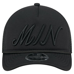 Minnesota Twins New Era City Initial 9FORTY A-Frame M-Crown Adjustable Trucker Hat - Black Hats