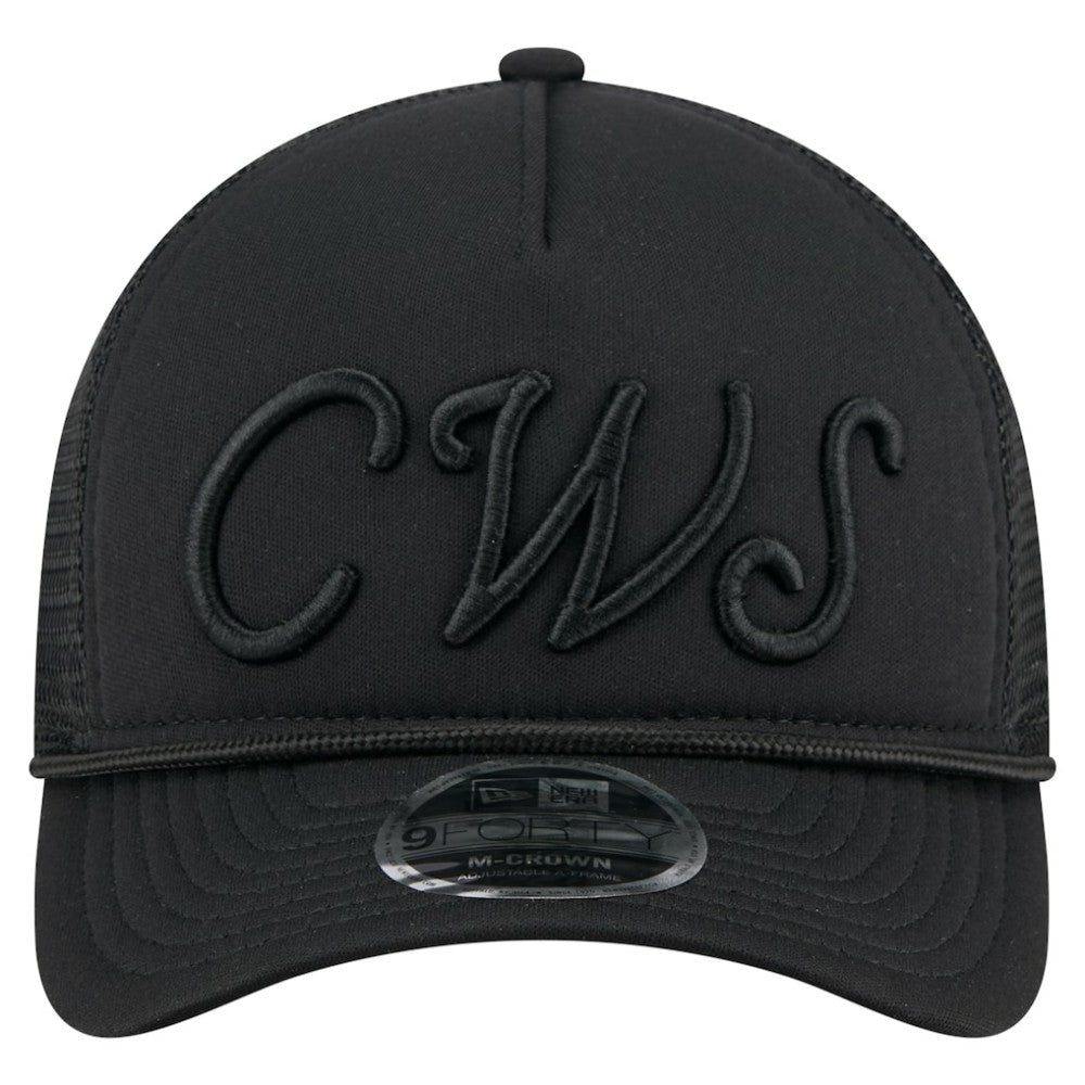 Chicago White Sox New Era City Initial 9FORTY A-Frame M-Crown Adjustable Trucker Hat - Black Hats