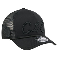 Cleveland Guardians New Era City Initial 9FORTY A-Frame M-Crown Adjustable Trucker Hat - Black Hats