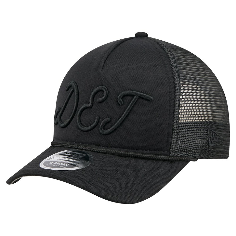 Detroit Tigers New Era City Initial 9FORTY A-Frame M-Crown Adjustable Trucker Hat - Black Hats