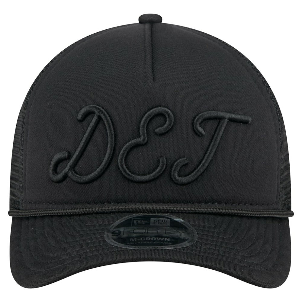 Detroit Tigers New Era City Initial 9FORTY A-Frame M-Crown Adjustable Trucker Hat - Black Hats