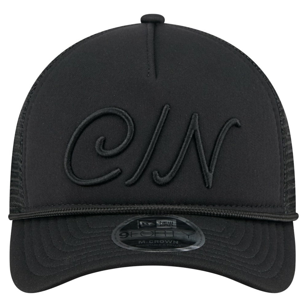 Cincinnati Reds New Era City Initial 9FORTY A-Frame M-Crown Adjustable Trucker Hat - Black Hats