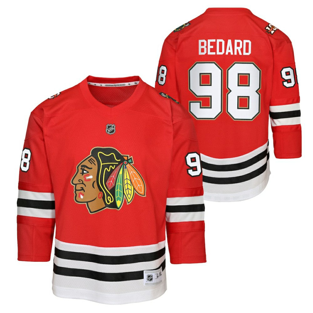 Connor Bedard Chicago Blackhawks Youth Home Centennial Premier Jersey - Red | US 202597405