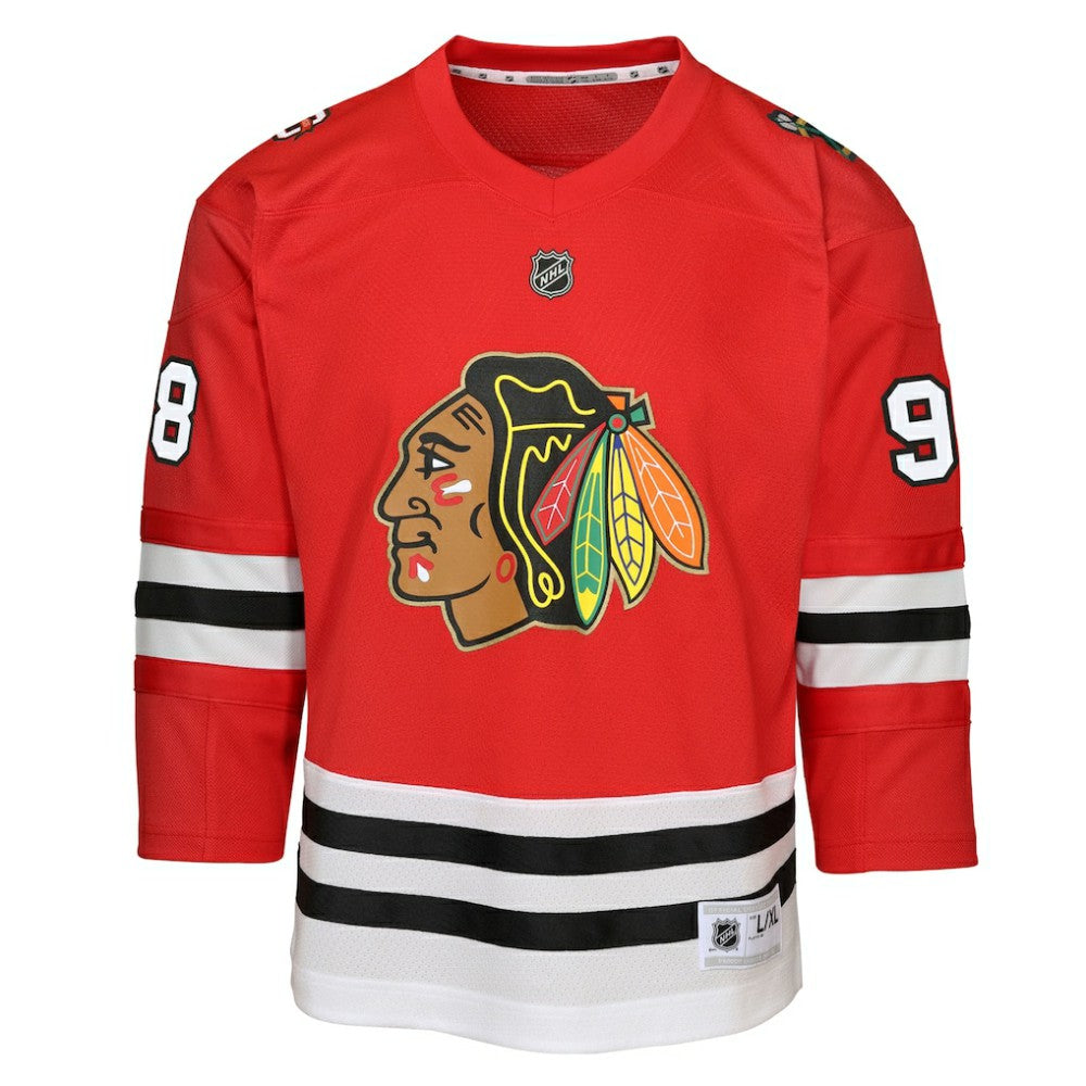 Connor Bedard Chicago Blackhawks Youth Home Centennial Premier Jersey - Red | US 202597405