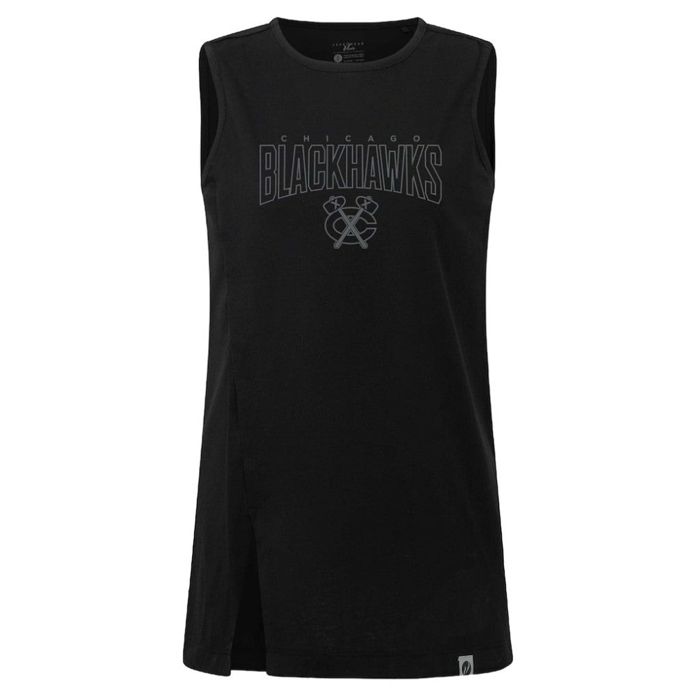 Chicago Blackhawks Levelwear Women's Influx Darkmoon Tank Top - Black | US 202597410