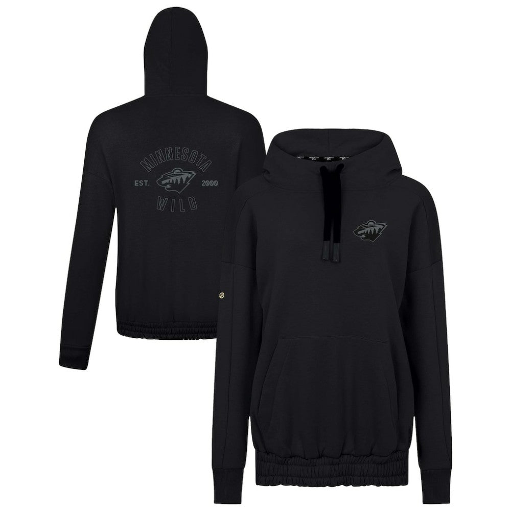 Minnesota Wild Levelwear Women's Waterfall Nightfall Pullover Hoodie - Black | US 202597628