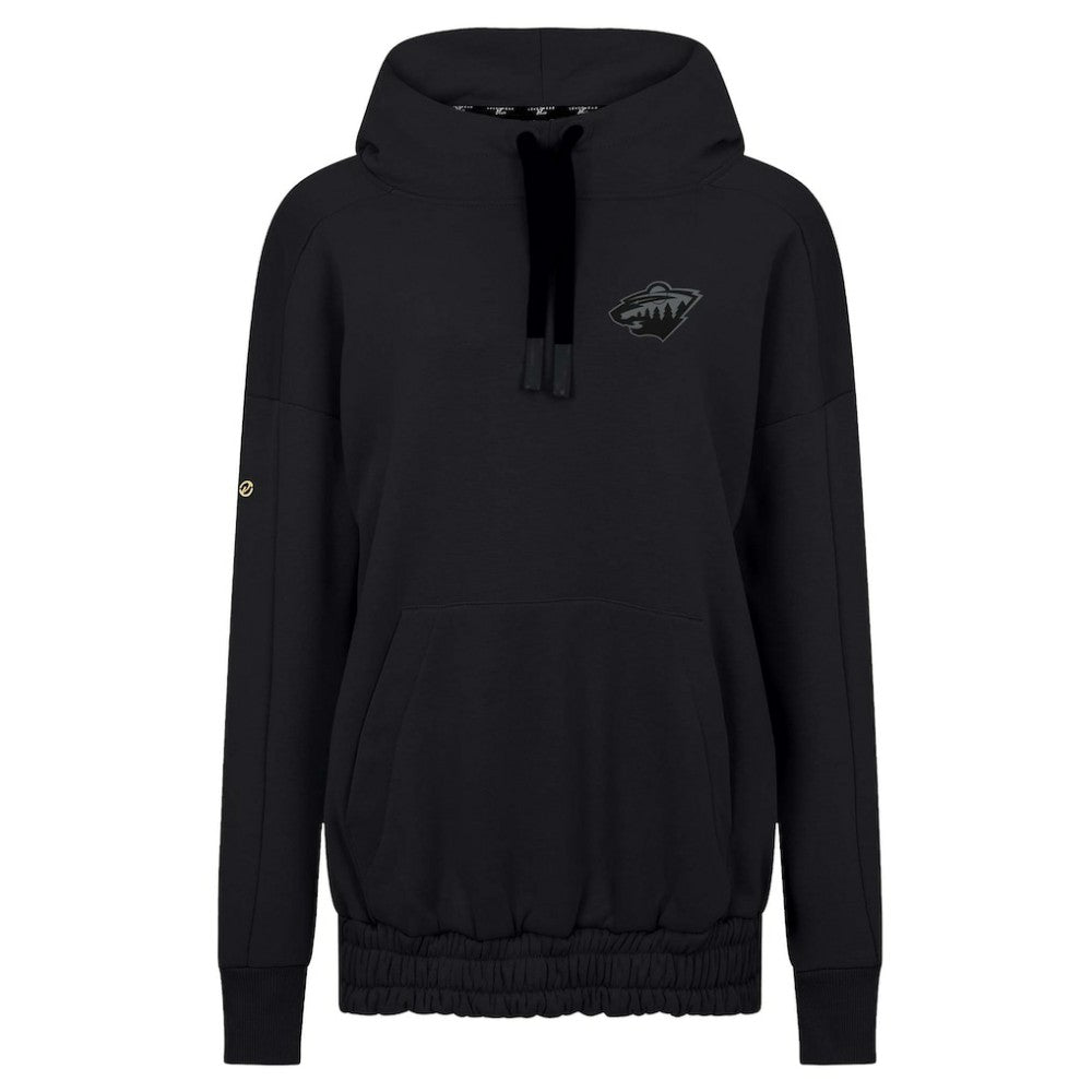Minnesota Wild Levelwear Women's Waterfall Nightfall Pullover Hoodie - Black | US 202597628